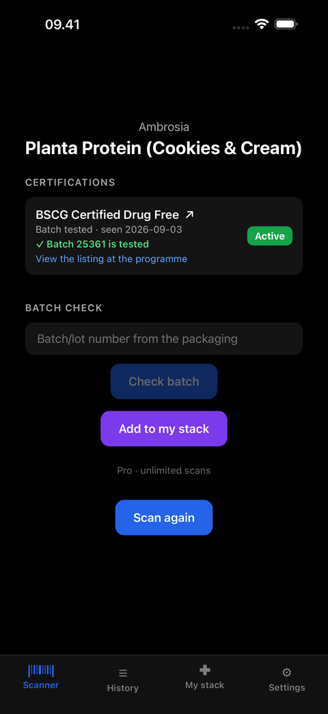 Batch check with a tested batch
